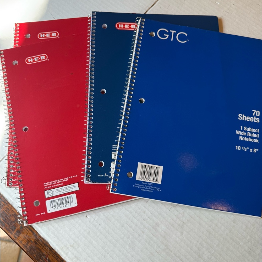 GTC and H-E-B Spiral Notebooks
